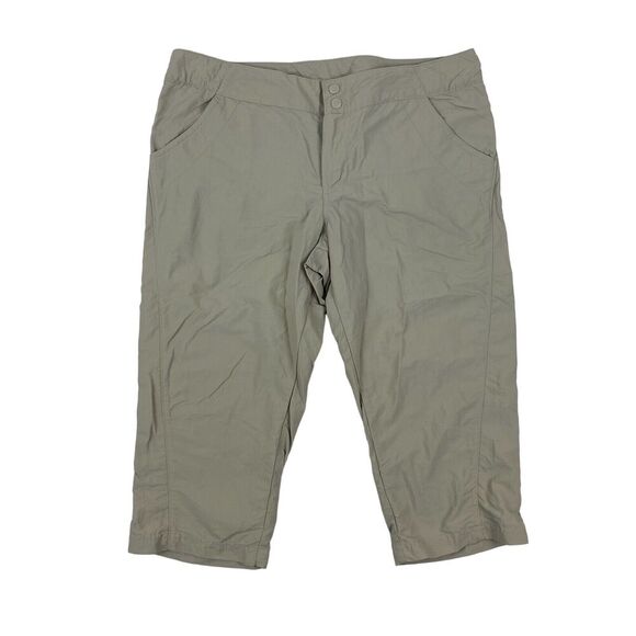 COLUMBIA PFG Suncast Capri Pant Fossil Beige Size Medium 100% Nylon 1538061 - Picture 1 of 12